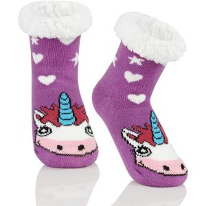 imageAmerican Trends Fuzzy Socks for Girls Winter Fleece Toddler Kids Socks Non Skid Thick Warm Baby Boys SocksThe Unicorn