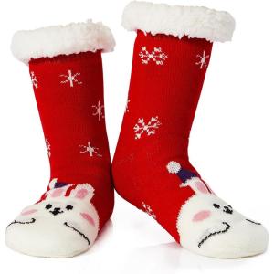imageAmerican Trends Fuzzy Socks for Women House Socks Indoor Winter Warm Furry Socks Athletic Socks for ChristmasChristmas Rabbit