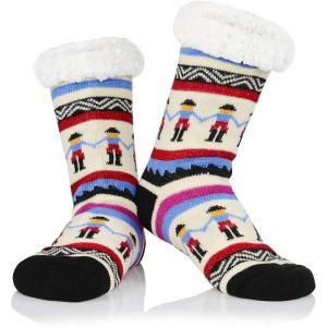imageAmerican Trends Fuzzy Socks for Women House Socks Indoor Winter Warm Furry Socks Athletic Socks for ChristmasHands