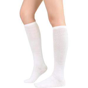 imageWomens Athletic Knee High Socks Outdoor Sport Thigh High Stockings Casual Stripes Tube Socks1 Pack White