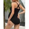 imageAmerican Trends Maternity Swimsuit Button Down One Piece Maternity Bathing Suit Cross Back SwimwearBlack