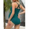 imageAmerican Trends Maternity Swimsuit Button Down One Piece Maternity Bathing Suit Cross Back SwimwearDark Green