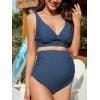 imageAmerican Trends Maternity Swimsuit High Waisted Bikini Set Two Piece Pregnancy Bathing Suit Swimwear Swimming SuitBlue