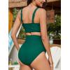 imageAmerican Trends Maternity Swimsuit High Waisted Bikini Set Two Piece Pregnancy Bathing Suit Swimwear Swimming SuitGreen