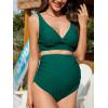 imageAmerican Trends Maternity Swimsuit High Waisted Bikini Set Two Piece Pregnancy Bathing Suit Swimwear Swimming SuitGreen