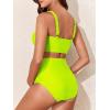 imageAmerican Trends Maternity Swimsuit High Waisted Bikini Set Two Piece Pregnancy Bathing Suit Swimwear Swimming SuitNeon Yellow