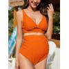imageAmerican Trends Maternity Swimsuit High Waisted Bikini Set Two Piece Pregnancy Bathing Suit Swimwear Swimming SuitOrange