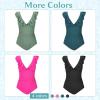 imageAmerican Trends Maternity Swimsuit VNeck One Piece Maternity Bathing Suit Ruffled Lace Up SwimwearWine