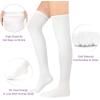 imageAmerican Trends Striped Knee High Socks for Women Thigh High Socks Long Leg Warmers001 1 Pack Black Solid Long