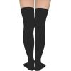 imageAmerican Trends Striped Knee High Socks for Women Thigh High Socks Long Leg Warmers001 1 Pack Black Solid Long