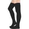 imageAmerican Trends Striped Knee High Socks for Women Thigh High Socks Long Leg Warmers001 1 Pack Black Solid Long