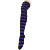 imageAmerican Trends Striped Knee High Socks for Women Thigh High Socks Long Leg Warmers01 Purple Black Stripes