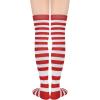 imageAmerican Trends Striped Knee High Socks for Women Thigh High Socks Long Leg Warmers03 Red White