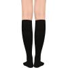 imageAmerican Trends Striped Knee High Socks for Women Thigh High Socks Long Leg Warmers1 Pack Solid Black