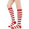 imageAmerican Trends Striped Knee High Socks for Women Thigh High Socks Long Leg WarmersZ 1 Pack Red White