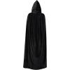 imageAmerican Trends Unisex Hooded Robe Cloak Adults Velvet Lightweight Overcoat Cloak for Halloween Cosplay CostumesBlack