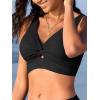 imageBikini Tops for Women Padded V Neck Swimsuit Tops Knot Twist Hollow Cut Adjustable Tank Bathing SuitsBlack