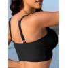 imageBikini Tops for Women Padded V Neck Swimsuit Tops Knot Twist Hollow Cut Adjustable Tank Bathing SuitsBlack