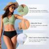 imageBikini Tops for Women Padded V Neck Swimsuit Tops Knot Twist Hollow Cut Adjustable Tank Bathing SuitsGreen