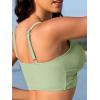 imageBikini Tops for Women Padded V Neck Swimsuit Tops Knot Twist Hollow Cut Adjustable Tank Bathing SuitsGreen