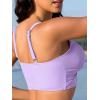 imageBikini Tops for Women Padded V Neck Swimsuit Tops Knot Twist Hollow Cut Adjustable Tank Bathing SuitsPurple