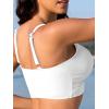 imageBikini Tops for Women Padded V Neck Swimsuit Tops Knot Twist Hollow Cut Adjustable Tank Bathing SuitsWhite