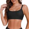 imageSports Swim Bra Bikini Tops for Women Classic Bathing Suits Top with Padded Crop SwimsuitBlack