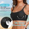 imageSports Swim Bra Bikini Tops for Women Classic Bathing Suits Top with Padded Crop SwimsuitBlack