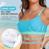 imageSports Swim Bra Bikini Tops for Women Classic Bathing Suits Top with Padded Crop SwimsuitBlue and Green