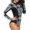 imageWomens Athletic One Piece Swimsuits Long Sleeve Swimsuit Sports Surfing Swimwear Bathing Suits02 Black