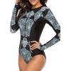 imageWomens Athletic One Piece Swimsuits Long Sleeve Swimsuit Sports Surfing Swimwear Bathing Suits02 Black