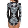 imageWomens Athletic One Piece Swimsuits Long Sleeve Swimsuit Sports Surfing Swimwear Bathing Suits02 Black