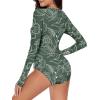 imageWomens Athletic One Piece Swimsuits Long Sleeve Swimsuit Sports Surfing Swimwear Bathing SuitsLine Floral