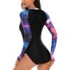 imageWomens Athletic One Piece Swimsuits Long Sleeve Swimsuit Sports Surfing Swimwear Bathing SuitsStarry Sky
