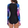 imageWomens Athletic One Piece Swimsuits Long Sleeve Swimsuit Sports Surfing Swimwear Bathing SuitsStarry Sky