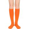 imageAmerican Trends Striped Knee High Socks for Women Thigh High Socks Long Leg WarmersZ Solid Orange
