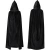 imageAmerican Trends Unisex Hooded Robe Cloak Adults Velvet Lightweight Overcoat Cloak for Halloween Cosplay CostumesBlack