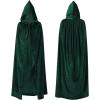 imageAmerican Trends Unisex Hooded Robe Cloak Adults Velvet Lightweight Overcoat Cloak for Halloween Cosplay CostumesBlackish Green