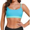 imageSports Swim Bra Bikini Tops for Women Classic Bathing Suits Top with Padded Crop SwimsuitBlue and Green