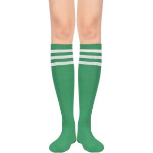 imageAmerican Trends Striped Knee High Socks for Women Thigh High Socks Long Leg WarmersZ Green White
