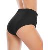 imageAmerican Trends High Waisted Bikini Bottoms Ruched Tummy Control Swimsuits Bottoms Sexy Swim Bottom Bathing Suits for Women01 Solid Black