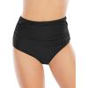 imageAmerican Trends High Waisted Bikini Bottoms Ruched Tummy Control Swimsuits Bottoms Sexy Swim Bottom Bathing Suits for Women01 Solid Black