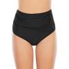 imageAmerican Trends High Waisted Bikini Bottoms Ruched Tummy Control Swimsuits Bottoms Sexy Swim Bottom Bathing Suits for Women01 Solid Black