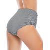 imageAmerican Trends High Waisted Bikini Bottoms Ruched Tummy Control Swimsuits Bottoms Sexy Swim Bottom Bathing Suits for WomenBlackwhite Striped