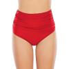 imageAmerican Trends High Waisted Bikini Bottoms Ruched Tummy Control Swimsuits Bottoms Sexy Swim Bottom Bathing Suits for WomenRed