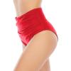 imageAmerican Trends High Waisted Bikini Bottoms Ruched Tummy Control Swimsuits Bottoms Sexy Swim Bottom Bathing Suits for WomenRed