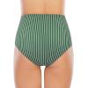 imageAmerican Trends High Waisted Bikini Bottoms Ruched Tummy Control Swimsuits Bottoms Sexy Swim Bottom Bathing Suits for WomenWhitegreen Stripes