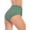 imageAmerican Trends High Waisted Bikini Bottoms Ruched Tummy Control Swimsuits Bottoms Sexy Swim Bottom Bathing Suits for WomenWhitegreen Stripes
