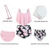 imageAmerican Trends High Waisted Swimsuits for Women Two Piece Bathing Suit Tummy Control Tankini Swimsuits Ruffled Tank Tops with High Waist Bottoms for Mom and Girls Pink Flower 1012