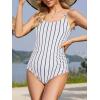 imageAmerican Trends Maternity Swimsuit One Piece Maternity Bathing Suit Round Neck Adjustable Shoulder Strap Pregnancy SwimwearWhite Stripes